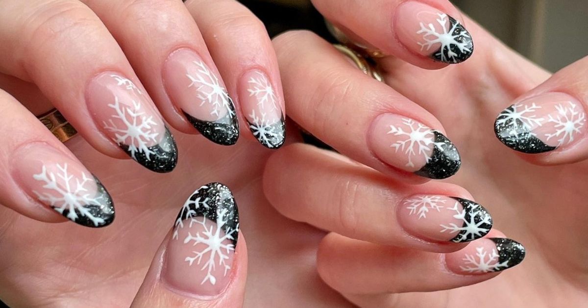 Festive French Tip Manicure