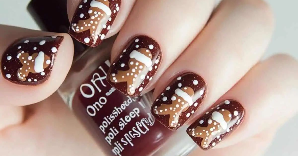 Gingerbread Wrapping Paper Nail