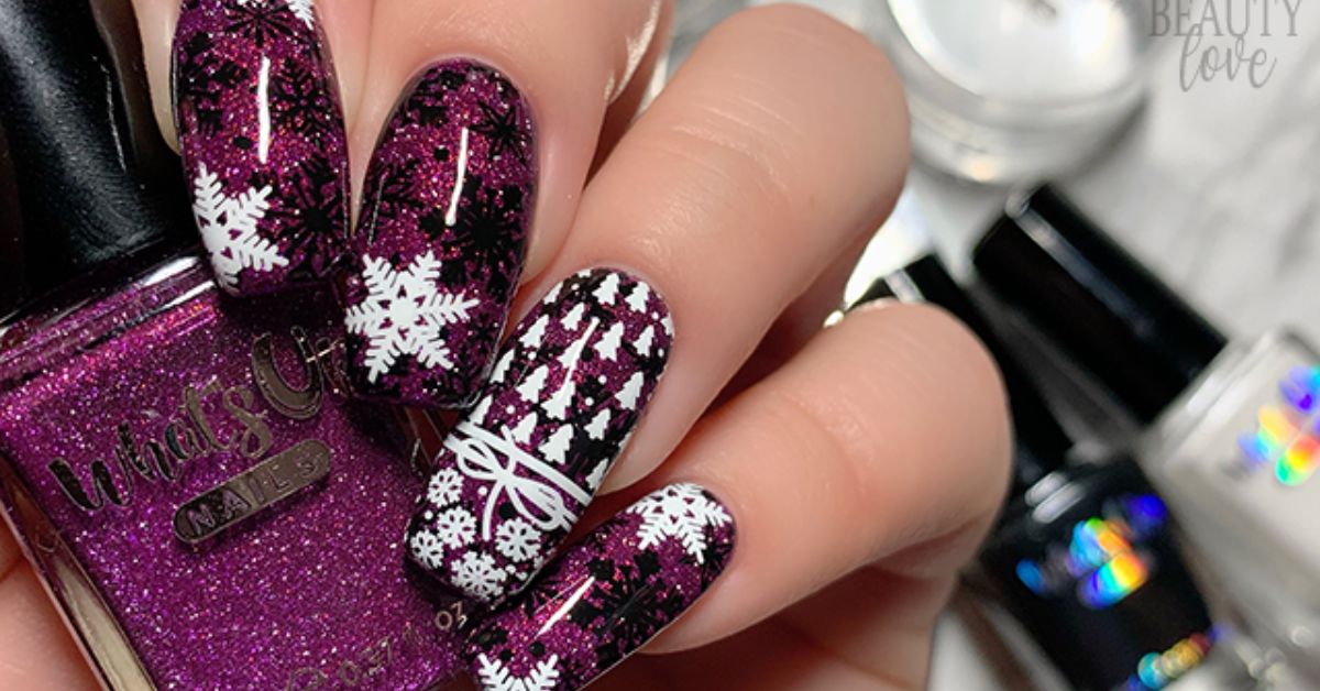 Mismatched Wrapping Paper Nails