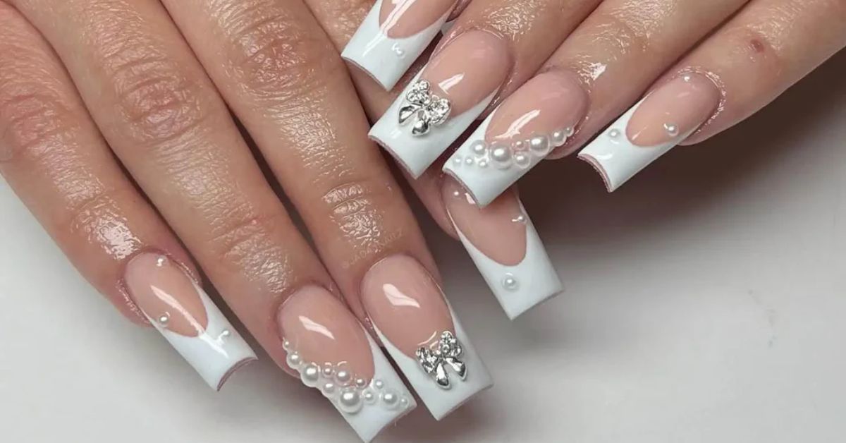 Pearl Gift Box Nails Ideas