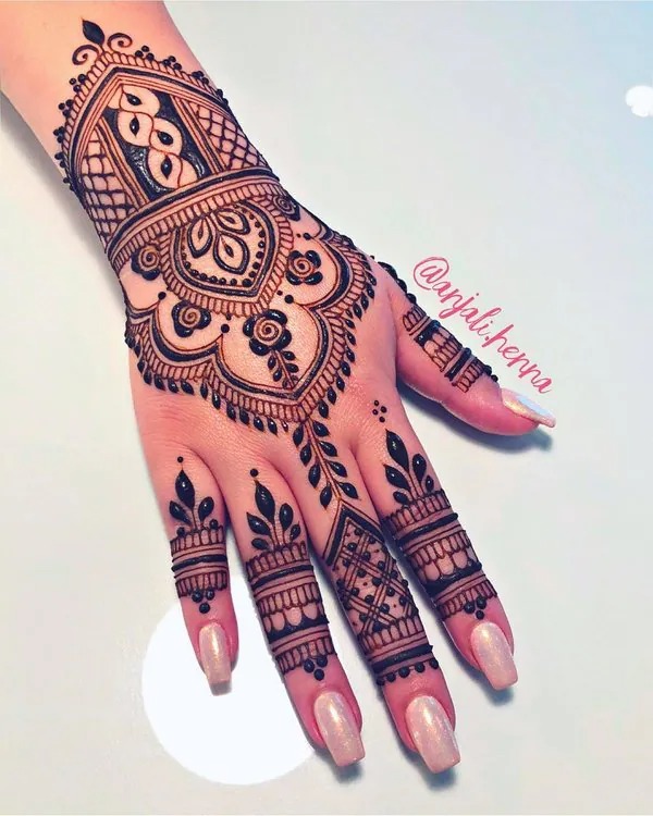 Easy Mehendi Design Simple Front Hand