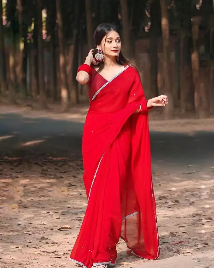 Saree Dp Girl Stylish