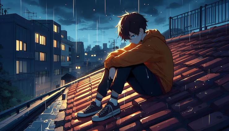Sad Anime Boy Wallpaper 4k